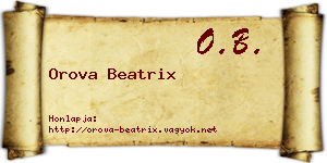 Orova Beatrix névjegykártya